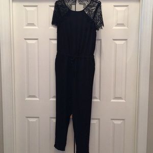 LOFT black lace jumpsuit